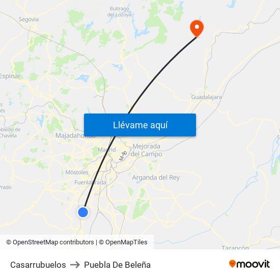 Casarrubuelos to Puebla De Beleña map