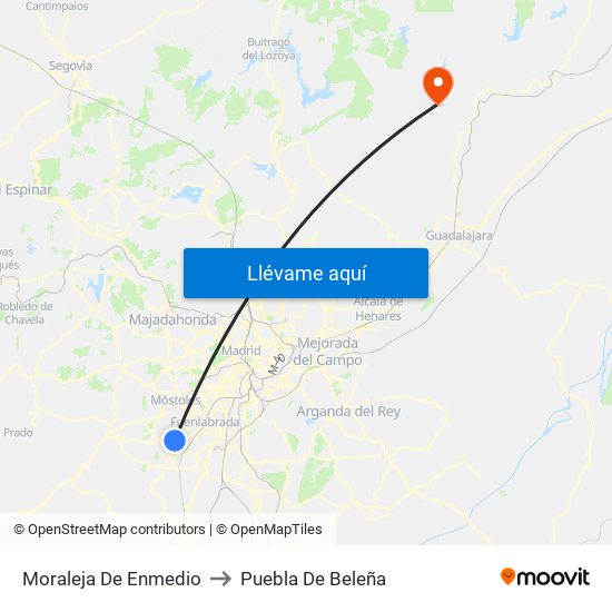 Moraleja De Enmedio to Puebla De Beleña map