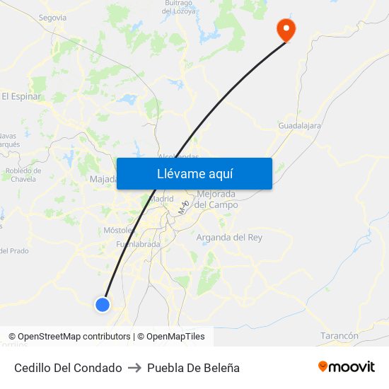 Cedillo Del Condado to Puebla De Beleña map