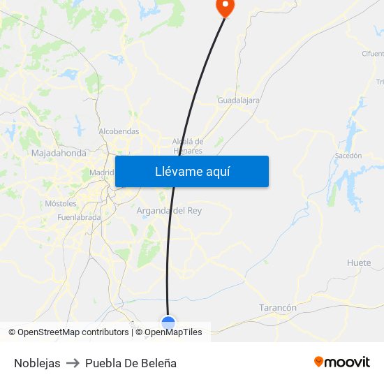 Noblejas to Puebla De Beleña map
