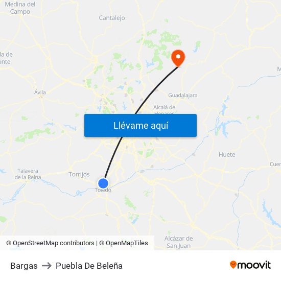 Bargas to Puebla De Beleña map