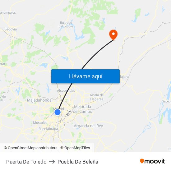 Puerta De Toledo to Puebla De Beleña map