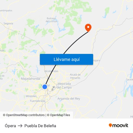 Ópera to Puebla De Beleña map