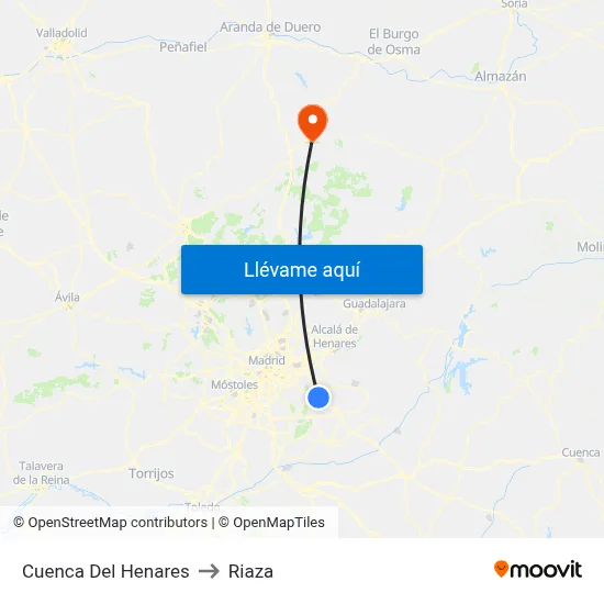 Cuenca Del Henares to Riaza map