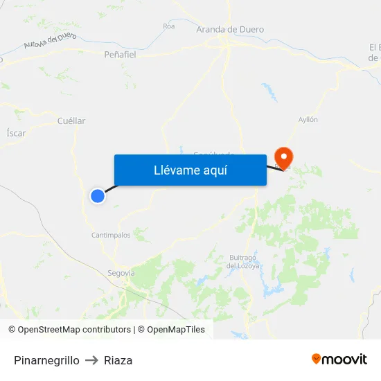 Pinarnegrillo to Riaza map