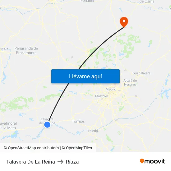 Talavera De La Reina to Riaza map