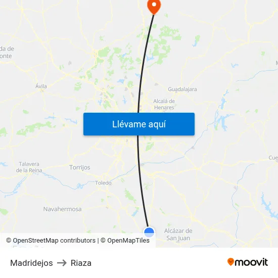 Madridejos to Riaza map