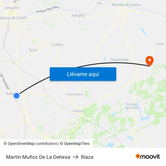 Martín Muñoz De La Dehesa to Riaza map