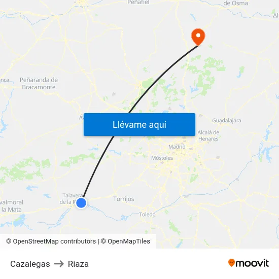 Cazalegas to Riaza map