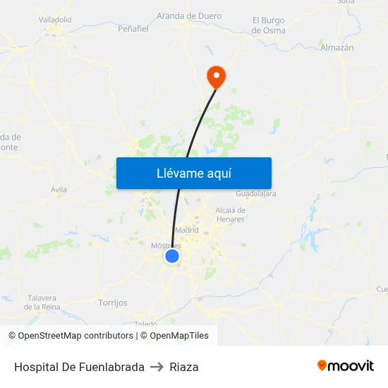 Hospital De Fuenlabrada to Riaza map
