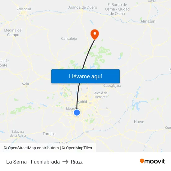 La Serna - Fuenlabrada to Riaza map