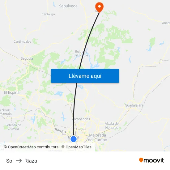 Sol to Riaza map