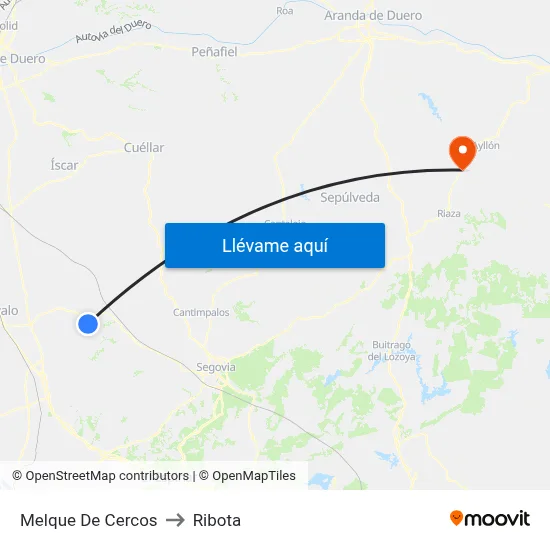 Melque De Cercos to Ribota map