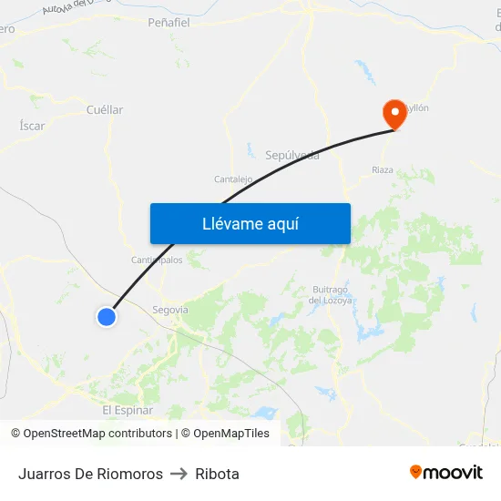 Juarros De Riomoros to Ribota map