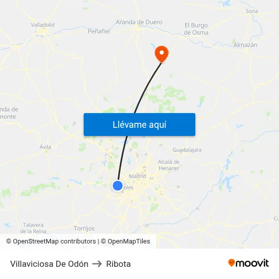 Villaviciosa De Odón to Ribota map