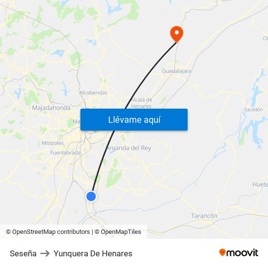 Seseña to Yunquera De Henares map