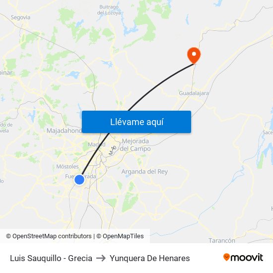 Luis Sauquillo - Grecia to Yunquera De Henares map