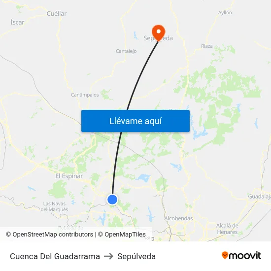 Cuenca Del Guadarrama to Sepúlveda map