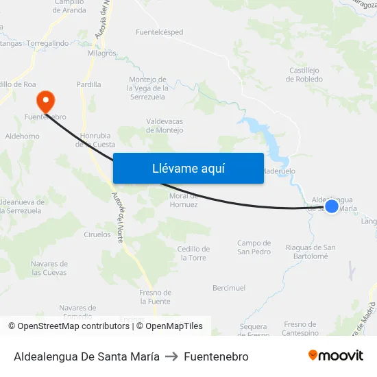 Aldealengua De Santa María to Fuentenebro map