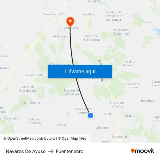 Navares De Ayuso to Fuentenebro map