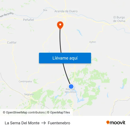La Serna Del Monte to Fuentenebro map