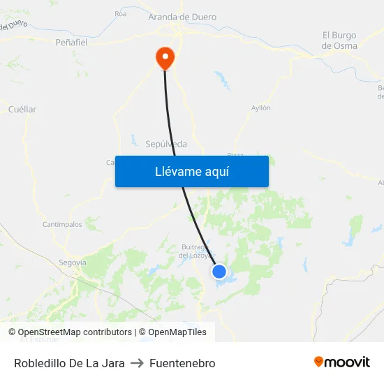 Robledillo De La Jara to Fuentenebro map