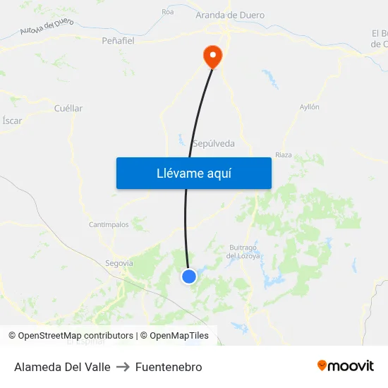 Alameda Del Valle to Fuentenebro map