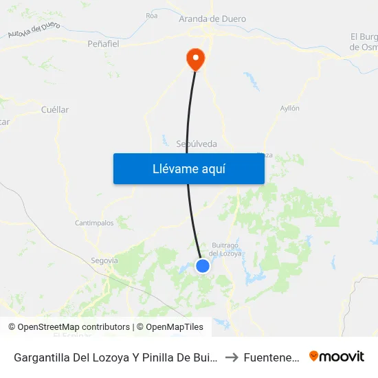 Gargantilla Del Lozoya Y Pinilla De Buitrago to Fuentenebro map
