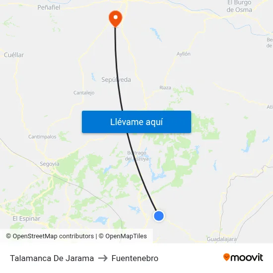 Talamanca De Jarama to Fuentenebro map