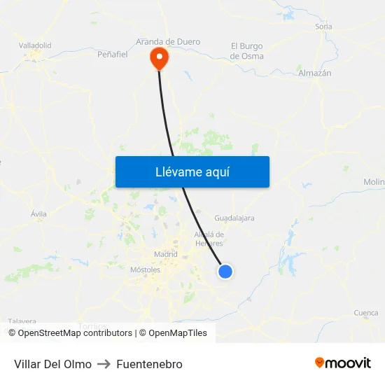 Villar Del Olmo to Fuentenebro map