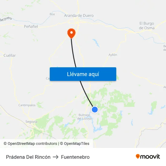 Prádena Del Rincón to Fuentenebro map