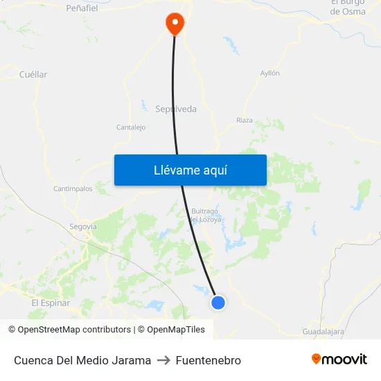 Cuenca Del Medio Jarama to Fuentenebro map