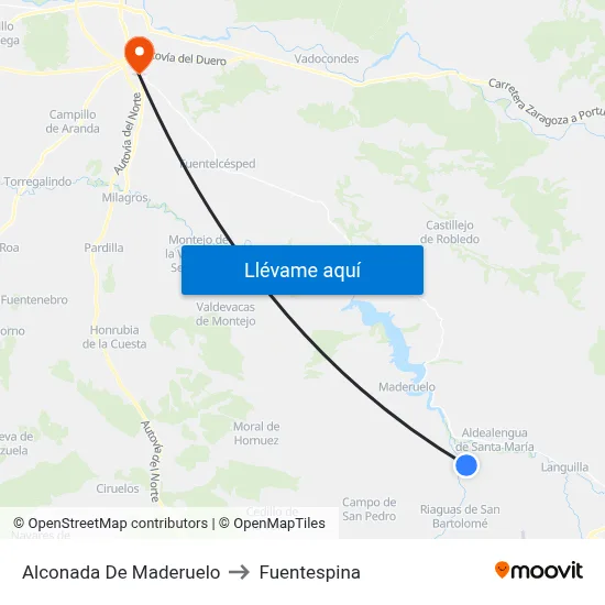 Alconada De Maderuelo to Fuentespina map