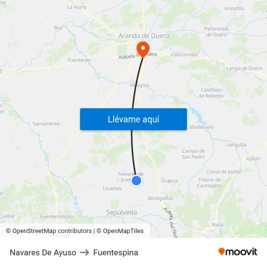 Navares De Ayuso to Fuentespina map