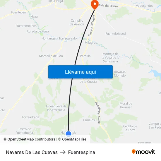 Navares De Las Cuevas to Fuentespina map