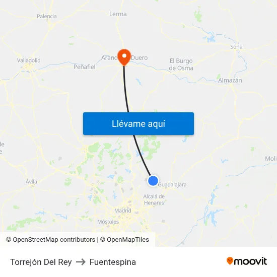Torrejón Del Rey to Fuentespina map