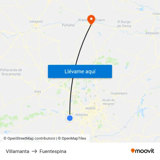 Villamanta to Fuentespina map