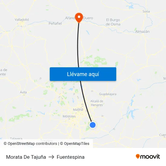 Morata De Tajuña to Fuentespina map