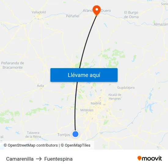 Camarenilla to Fuentespina map