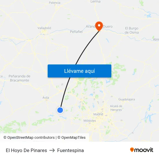 El Hoyo De Pinares to Fuentespina map