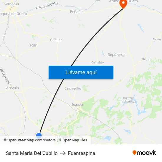 Santa María Del Cubillo to Fuentespina map