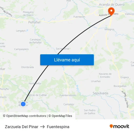 Zarzuela Del Pinar to Fuentespina map