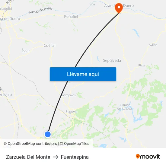 Zarzuela Del Monte to Fuentespina map