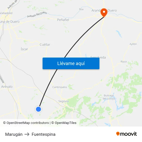 Marugán to Fuentespina map