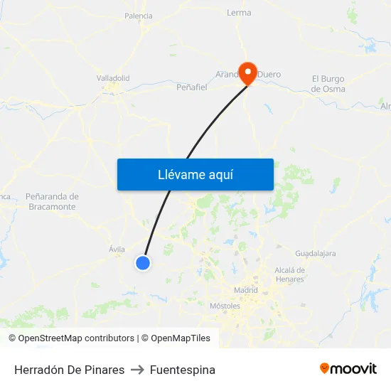 Herradón De Pinares to Fuentespina map