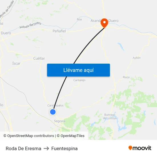 Roda De Eresma to Fuentespina map