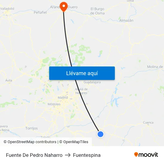 Fuente De Pedro Naharro to Fuentespina map