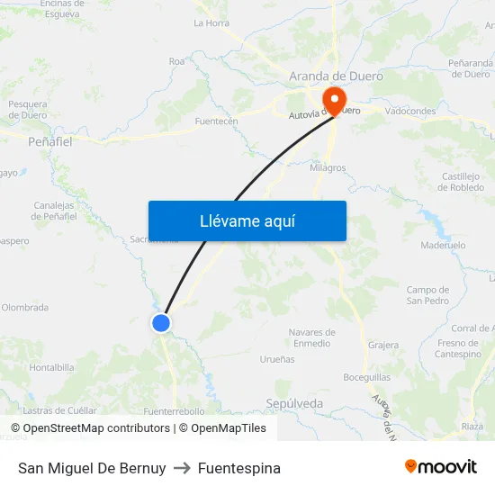 San Miguel De Bernuy to Fuentespina map