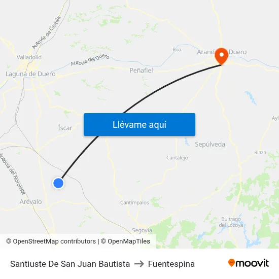 Santiuste De San Juan Bautista to Fuentespina map