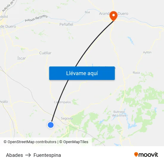 Abades to Fuentespina map